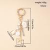 Aihua Fashion Y2K Gold Color Cute Starfish Pearls Conch Shell Keychain Key Rings for Men Women Handbag Pendants DIY Jewelry Gift