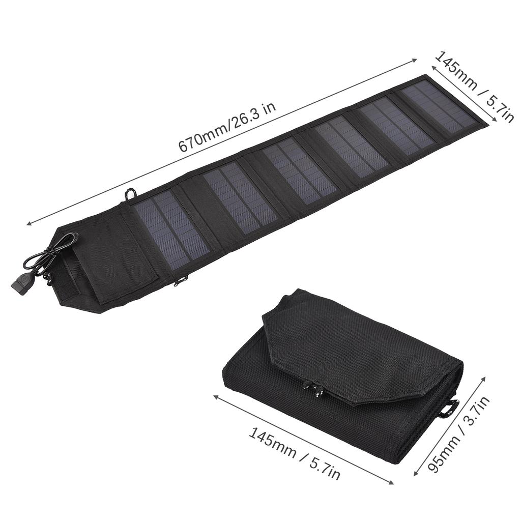 10.5 W Portable Solar Charger Foldable Solar Charger with USB Solar Panel Portable Solar Power with