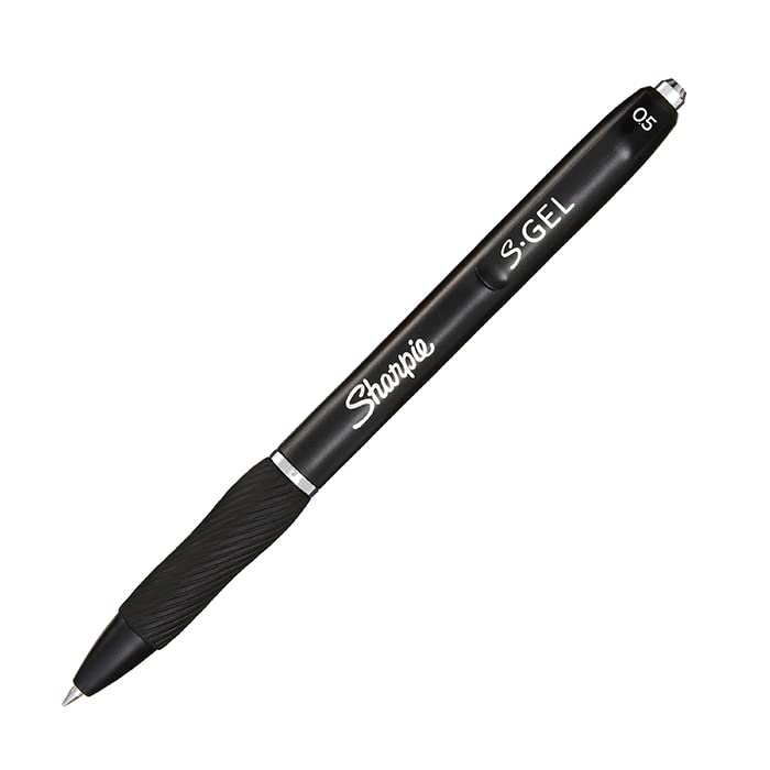 Sharpie S Gel Black Gel Pack of Black 2127433 0.5mm Pens, 12, Ink,