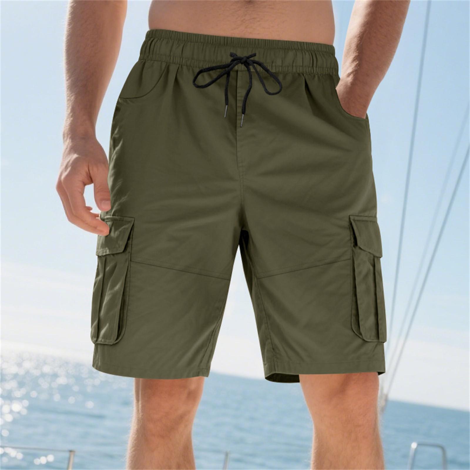 

Men s Summer Loose Outdoor Sports Multi-Pocket Cargo Shorts Casual Pants Quarter Pants XXL