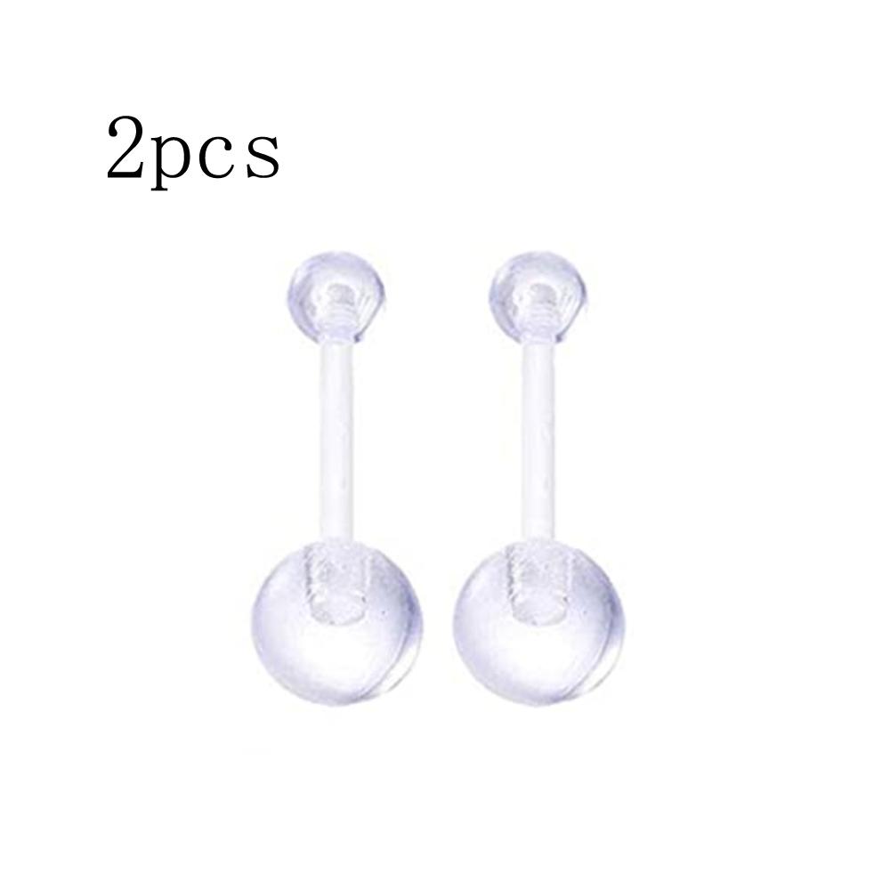 WKOUD Piercing Retainer Clear Bioflex Flexible Nose Tongue Eyebrow Tragus Navel Belly Nipple Barbell Lip Labret Stud Retainer