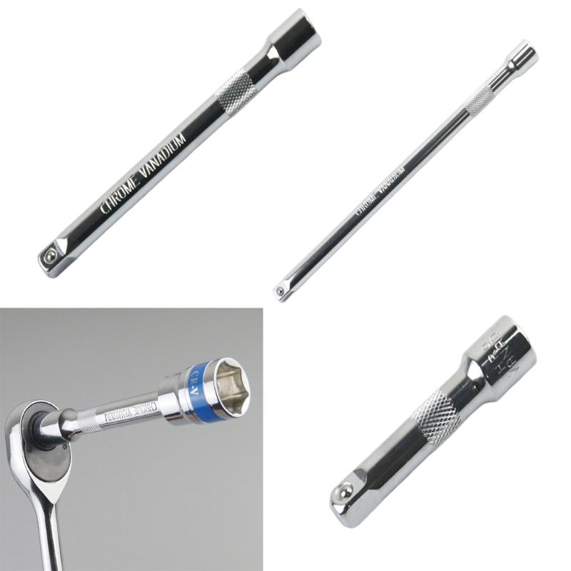 1/4 3/8 1/2 Socket Ratchet Wrench Extension Bar 50/75/100/125/150/250mm Long Bar Steering Sleeve Connecting Rod