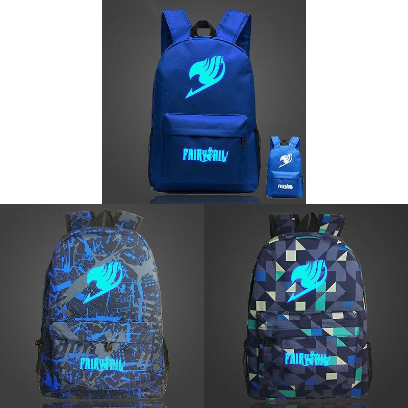 Fairy Tail Backpack Canvas School Bag With Zipper For Students Travel