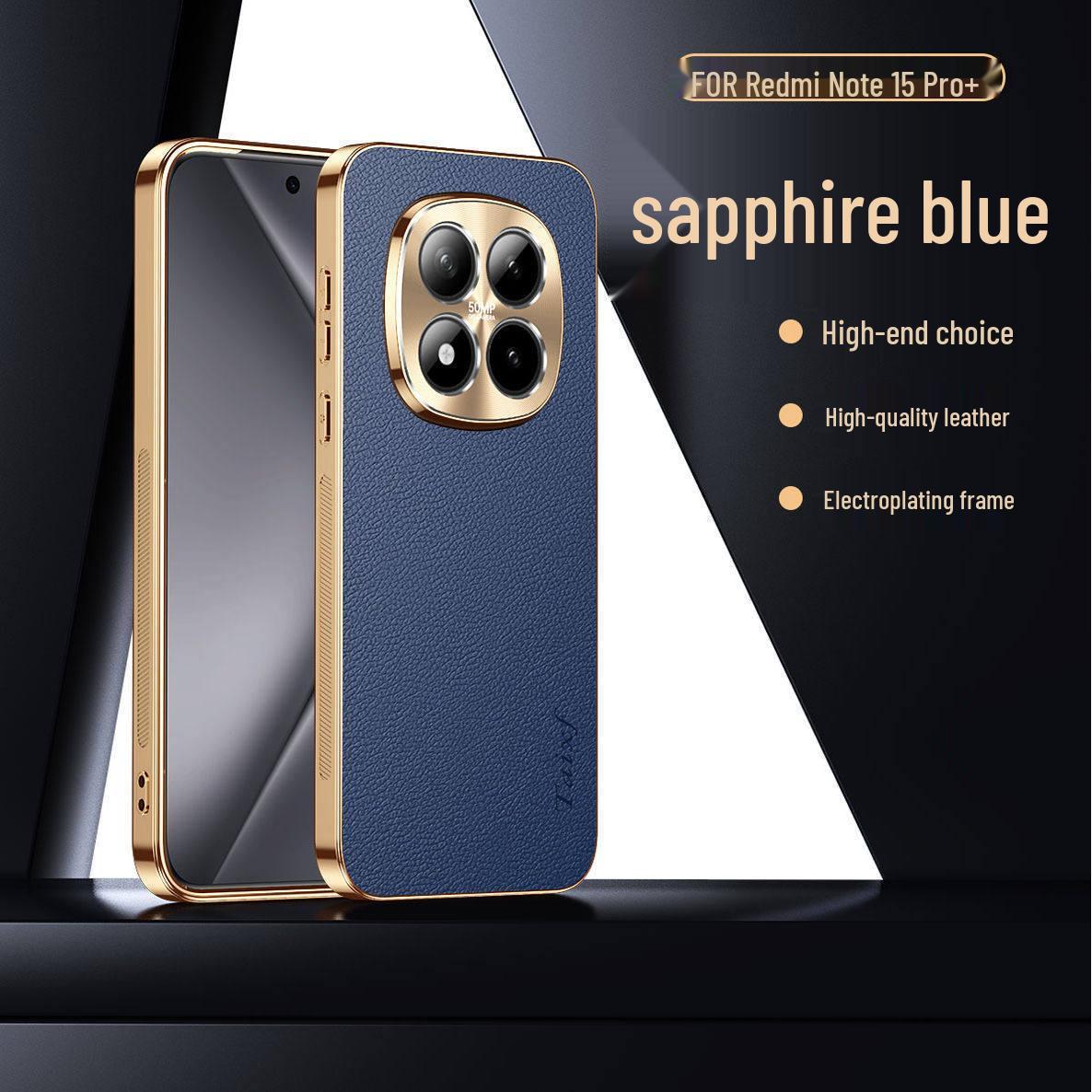 

Redmi Note 15 Pro+ & Note 14 Pro Electroplated Lychee Leather Phone Case - All-Inclusive Anti-Fall Cover Note 15 Pro+