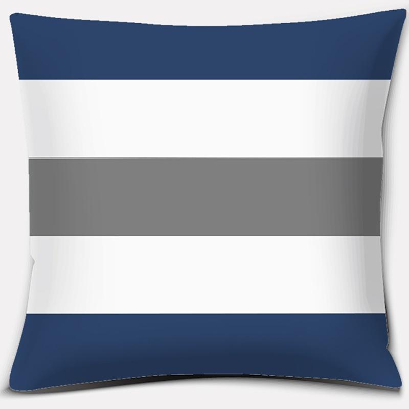 Geometric Collection Dark Blue Pattern Home Decor Pillowcase Square   Office