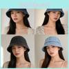 Retro Cotton Wash Denim Bucket Hat With Adjustable Fit For Spring Summer Outdoors