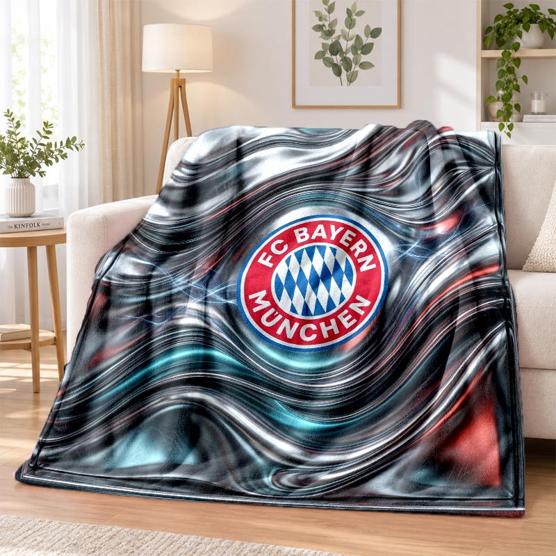 Bayern Munich Printed Flannel Blanket Warm Comfort Bed Throw For Indoor Home Decoration