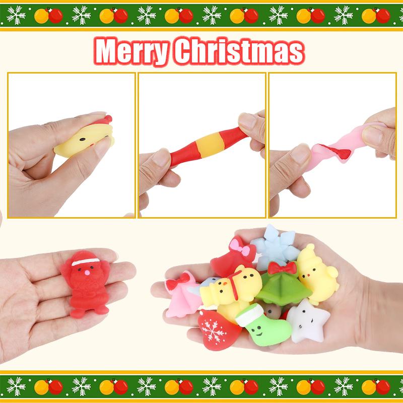 10-50Pcs Christmas Soft Squishy Toy Kids Favors Fidget Stress Relief Sensory Toys Gift 2026 New Year Party Goodie Bag Stuffers