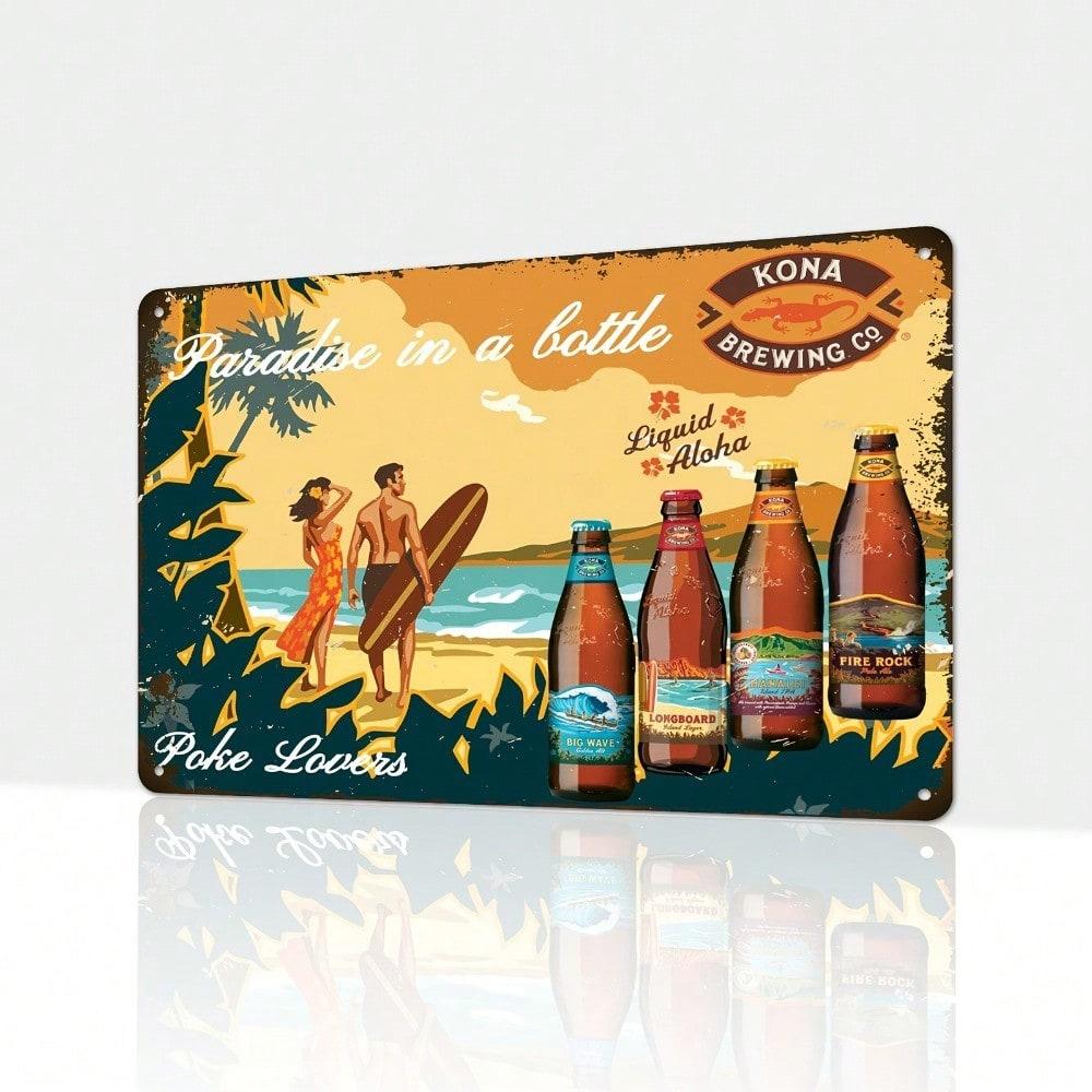 Винтажная металлическая вывеска Kona Brewing Тропический пляжный бар Кафе Ретро Декор стен