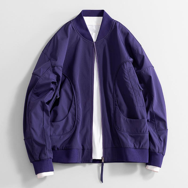 Jacket for Men's Spring and Autumn New Loose Baseball Collar Loose Hong Kong Style Work Style Versatile Loose Jacket