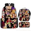 Animation ONE PIECE schoolbag three-piece play peripheral backpack large capacity middle school student outdoor campus computer bag