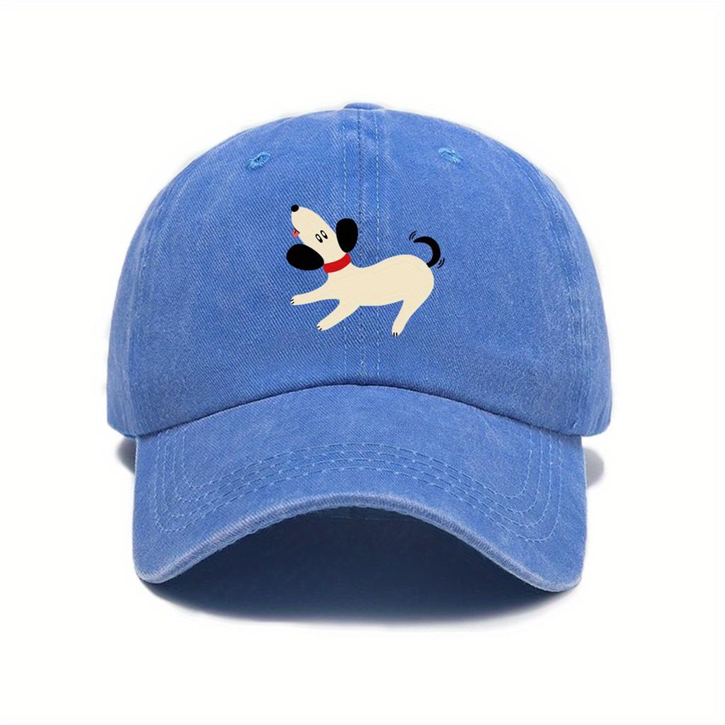 Festive Vintage Baseball Cap with Adorable Puppy Design Perfect for Outdoor Fun and