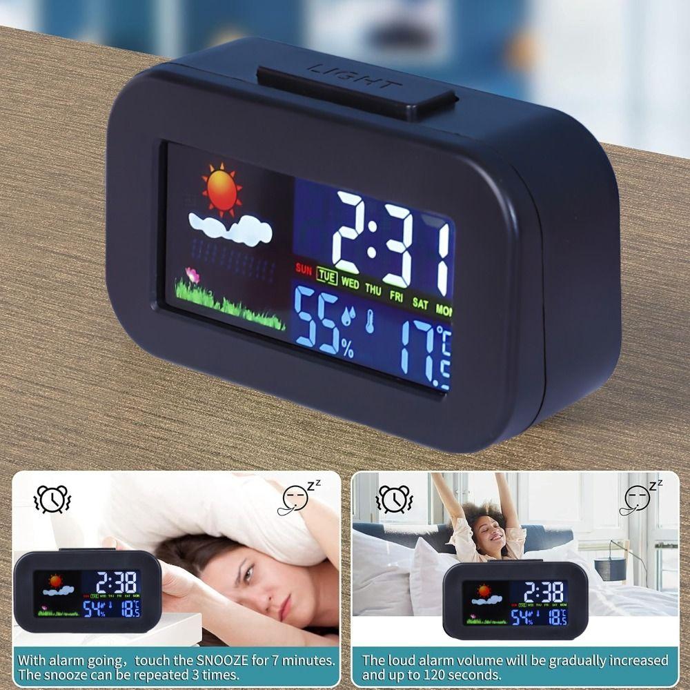 Back Light Display Screen Weather Station Clock Temperature Humidity Monitor  Dormitory Use