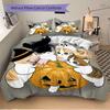3pcs Halloween Kitties Quilt Cover Set - Soft & Comfortable Polyester Fabric, All-Season Breathable Comforter Set For 1 Quilt Cover & 2 Pillowcas