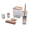 Bamboo Bathroom Accessories Set 7Pcs Soap Box Toothbrush Holder Kit for Home HotelGrey