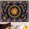 1pc Bohemian Psychedelic Sun and Moon Tapestry Wall Hanging - Polyester Fabric for Living Room Bedroom Decoration