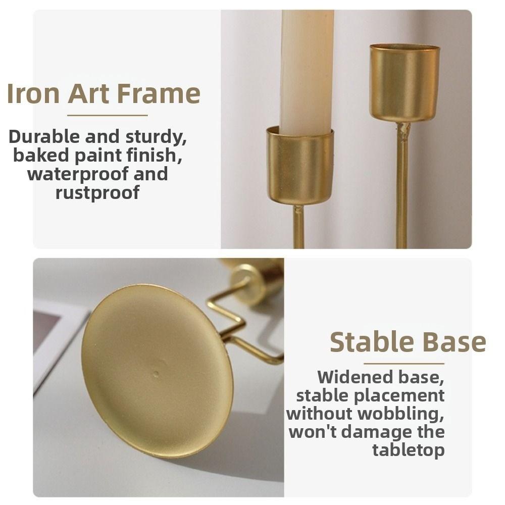 Romantic High Footed Candlestick European Style Long Candle Candlestick Iron Candles Stand  Gift
