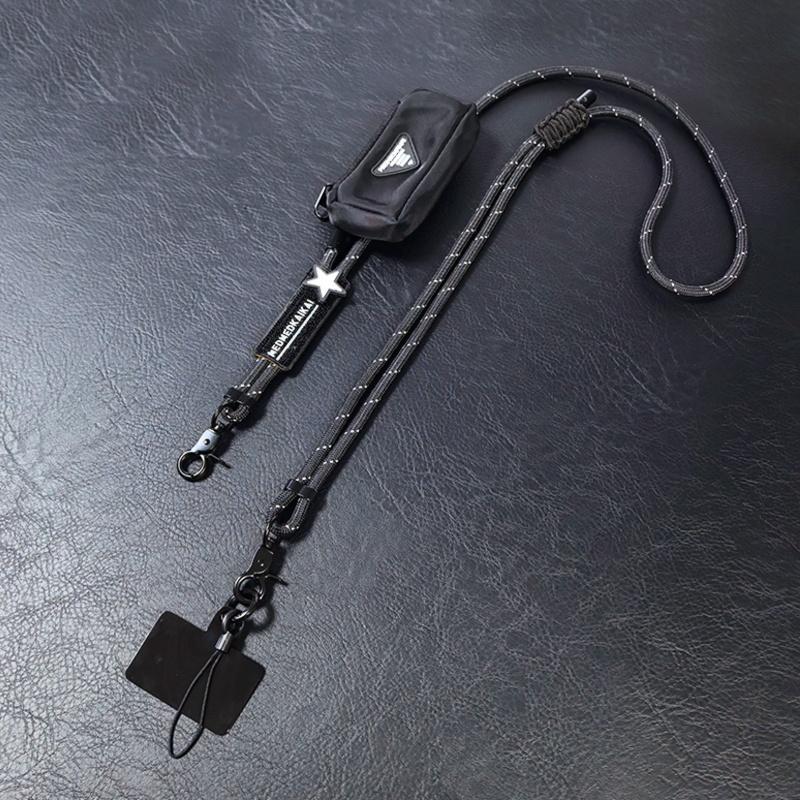 

Hip Hop Tactical Function Crossbody Bag Strap Man High Street Techwear Style Shoulder Strap Mobile Phone Strap Bag Accessories чорний