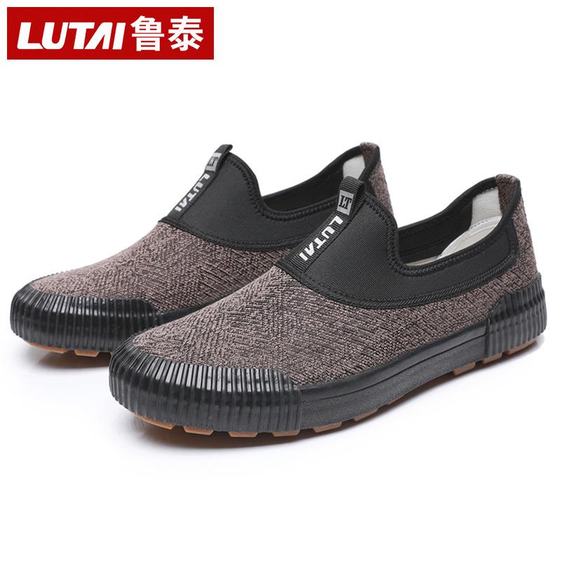 Men's shoes labor insurance shoes liberation shoes men's construction site wear-resistant farmland shoes men's canvas shoes one-pedal casual shoes
