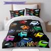 Custom Name Among Space Crew Bedding,Quilt Set Quilt Cover Pillowcase Home Birthday Gift (1 * duvet cover + 2 * pillowcase, without core)