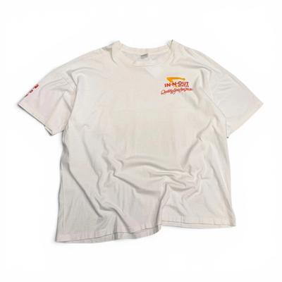 90er Jahre Vintage IN-N-OUT Weißes Grafik-T-Shirt (3XL)