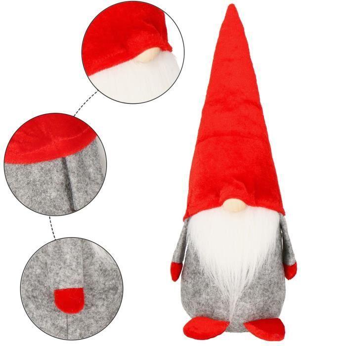 Weihnachtsfigur - SPRINGOS - Gnom 35 cm - Filz - Langer Bart - Rote Handschuhe und Schuhe