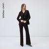 Elegant Women's V-Neck Wool Blend Blazer