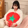 25/45cm Fruit Plush Pillow Stuffed Tomato Mushroom Persimmon Round Seat Cushion Back Support Plushie Sofa Chair Decor Gift