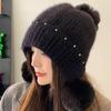 Winter Plush Hat Women's Fleece-lined Warm Earflap Knit Beanie Cycling Cold Weather Hat