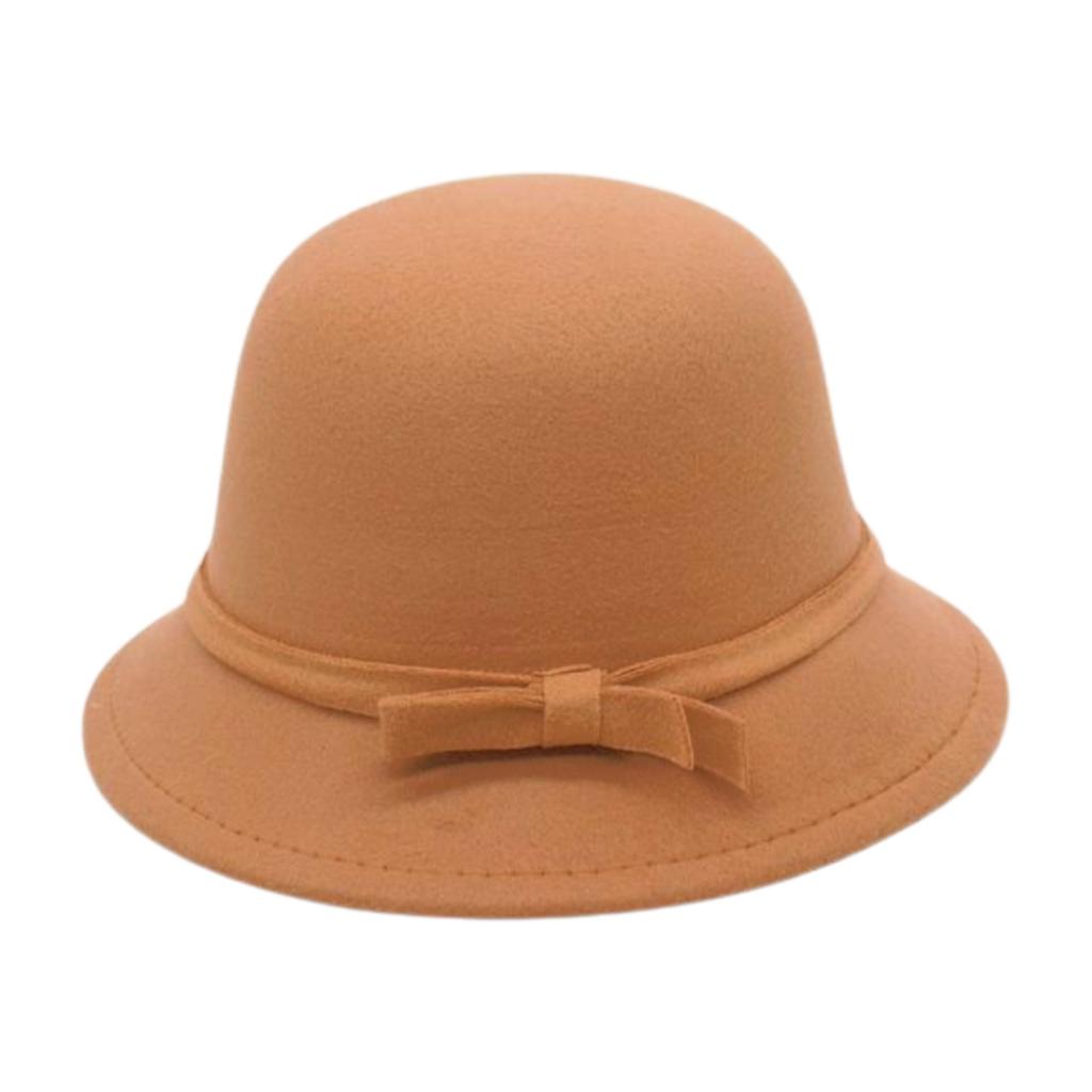 British Style Versatile Solid Color Felt Hat Elegant High Sense Dome Hat Retro Flower Pot Hat