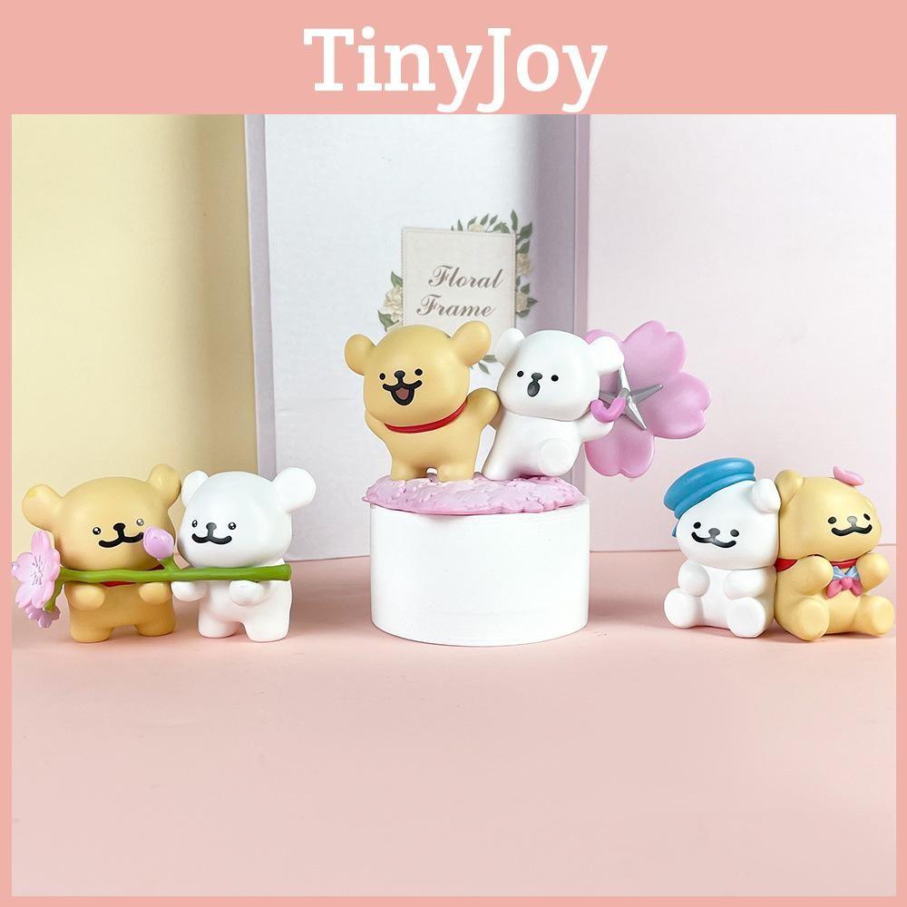 Maltese Pvc Dog Models Collectible With Cherry Blossom Design For Gift Fans