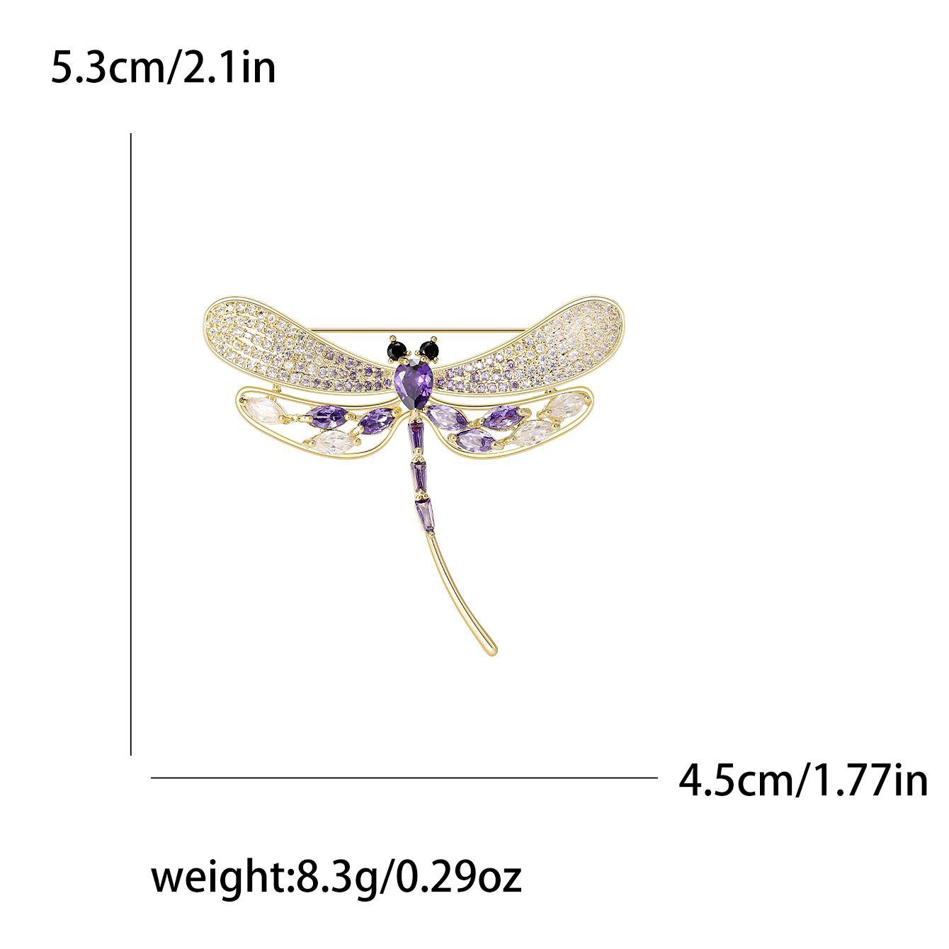 

Высококачественная микро-инкрустированная медная циркониевая брошь в виде стрекозы, креативная легкая роскошная женская шаль для платья, корсаж, ювелирное украшение на булавке