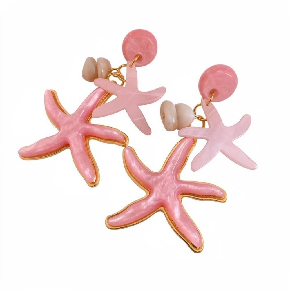 Temperament Bohemian Dangle Earrings Shell Starfish Ear Pendant  Vacation