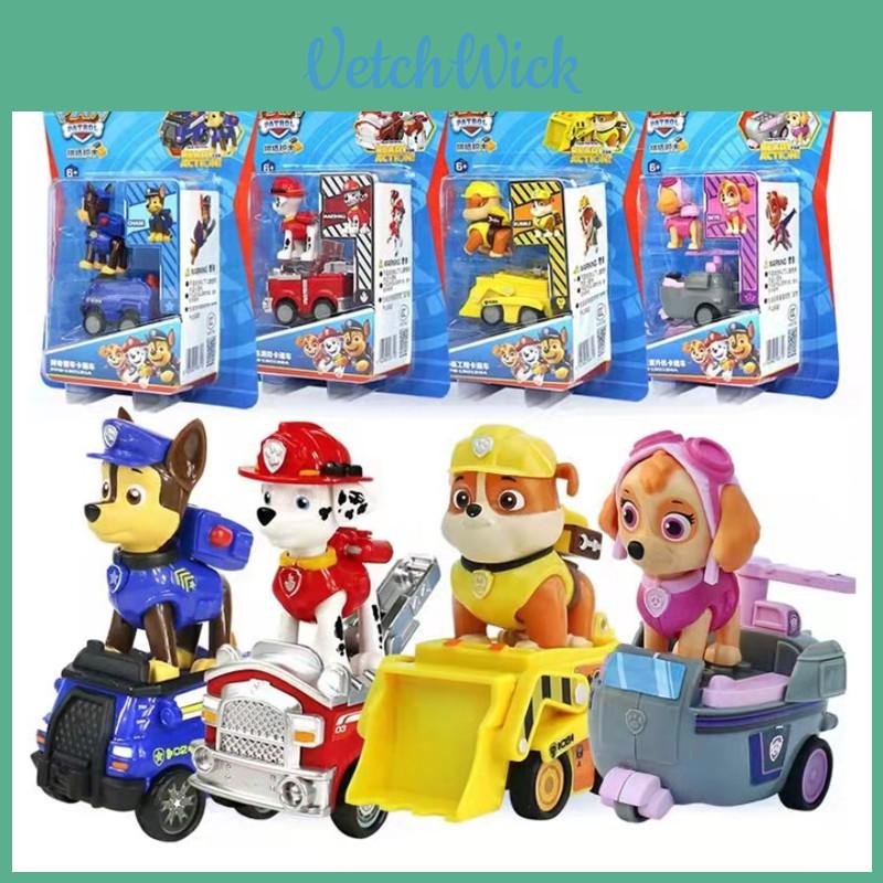Paw Patrol Rescue Racers 4-pack Real Working Wheels Pet Action Figures Car Toy