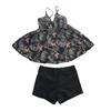 2Pcs/Set Women Tankini Set V-Neck Triangle Cup Swimsuit Tops Swimmiing Shorts Set Beach Style Swimwear