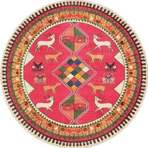 Retro Round Living Room Carpet American Hanging Chair Rugs Bohemia Bedroom Bedside Rug Home Luxury Decoration Sofa Non-slip Mat