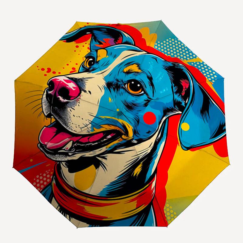 

1pc Pitbull Popart Automatic Open/Close Umbrella Compact Folding Umbrella, All-Season Portable Umbrella for Women/Men F1124166