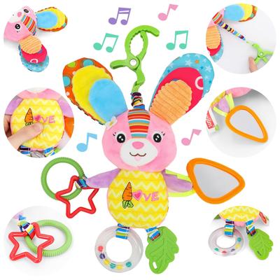 Smiim Cute Rabbit Plush Toy Stroller Merry Bed Car Seat Car Baby Toy Birthday Present 0 Years Old 1 Years Old