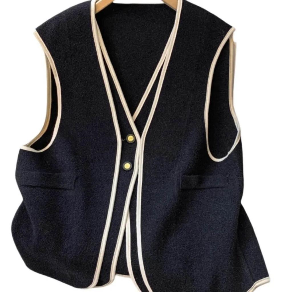 Vest for Women Cotton Autumn Winter Sleeveless Tops Sweater Vest Oversize Down Casual V-neck Vest