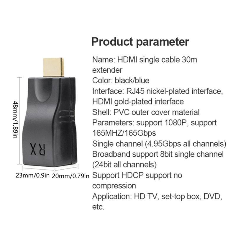 Pair of HDTV-compatible to RJ45 Adapter Supports 1080p Extends Video Up to 30Meters with Cat5e/6 Cable Widely Used