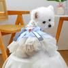 Fancy Dog wedding Dresses with Leash Ring Doggy Cat Tutu Skirt Puppy Kitty Birthday Party supplies  pet formal wear pet clothes