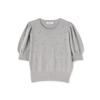 Natural Beauty Basic Puff Sleeve Jeweled Knit Gray Women's Sweater,