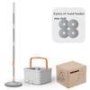 Wet and Dry Bucket Mop Set - 360° Rotating Mop-Head with Extendable Handle Self-Separation for Dirty & Clean Water Bucket Mop