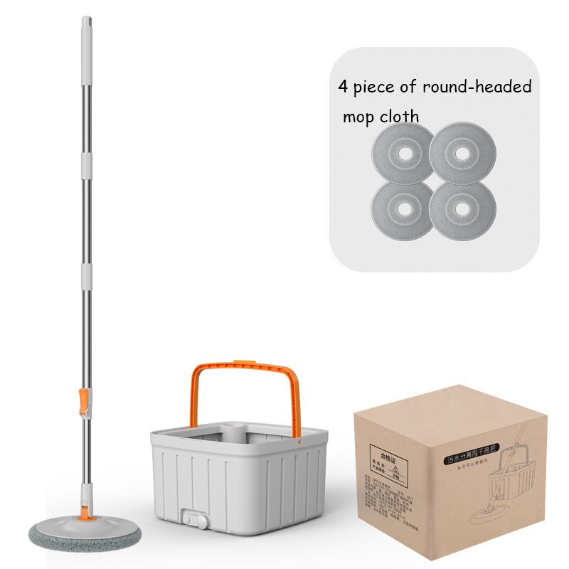 Wet and Dry Bucket Mop Set - 360° Rotating Mop-Head with Extendable Handle Self-Separation for Dirty & Clean Water Bucket Mop