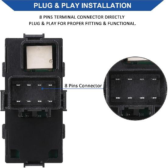 Driver Side Power Window Switch & 3 Pcs Passenger Window Switches, Compatible With 07-13 Chevy Silverado/GMC Sierra 1500 2500HD 3500HD/10-13
