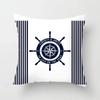 Home Decor Compass Anchor Pillow Cover Blue Mediterranean Cushion  Gift Sofa Office  Accessory Ornament 45x45cm