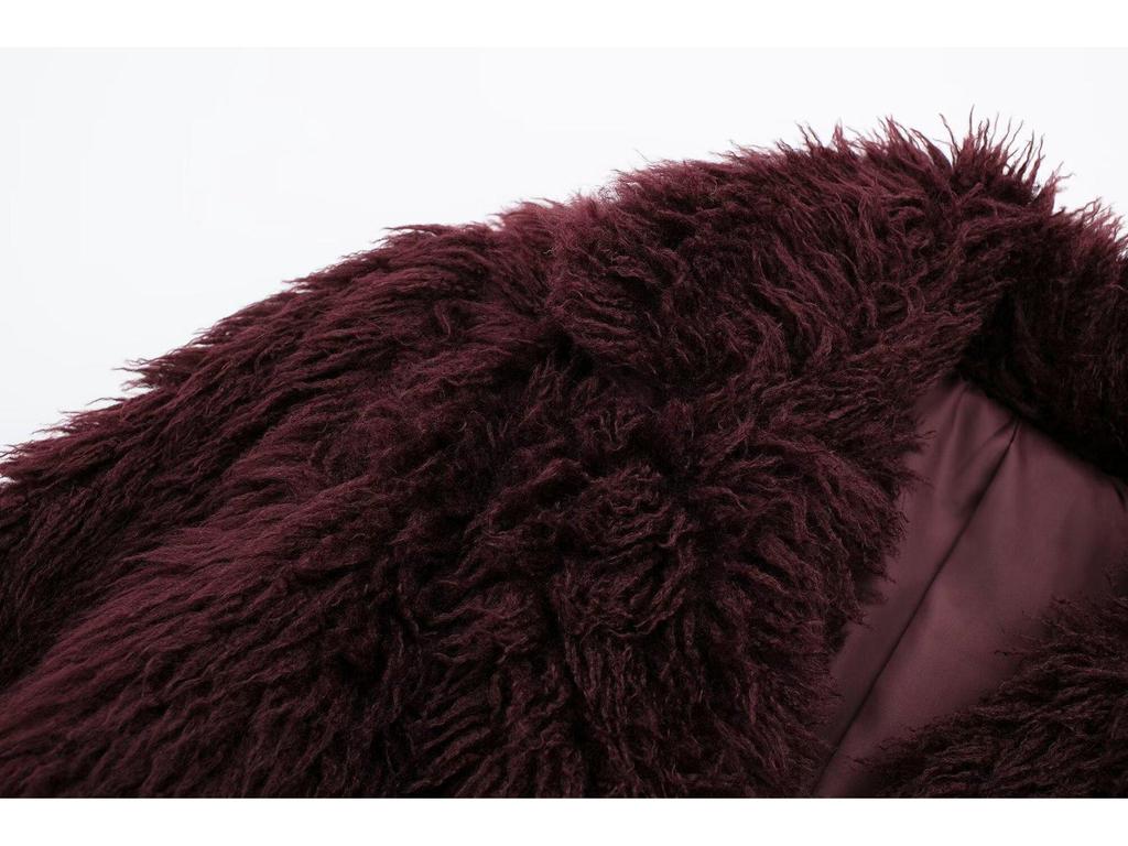 Women's Eco-friendly Faux Fur Short Coat: European & American Winter Fashion D69135