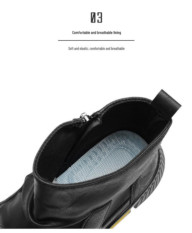 Men's Black Non-Slip Velvet Martin Boots - Wear-Resistant, Comfortable, and Stylish for Autumn/Winter