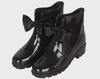 Women's European & American Bow Low Tube Rain Boots - Fashionable Non-Slip PVC for Outdoor Wear.