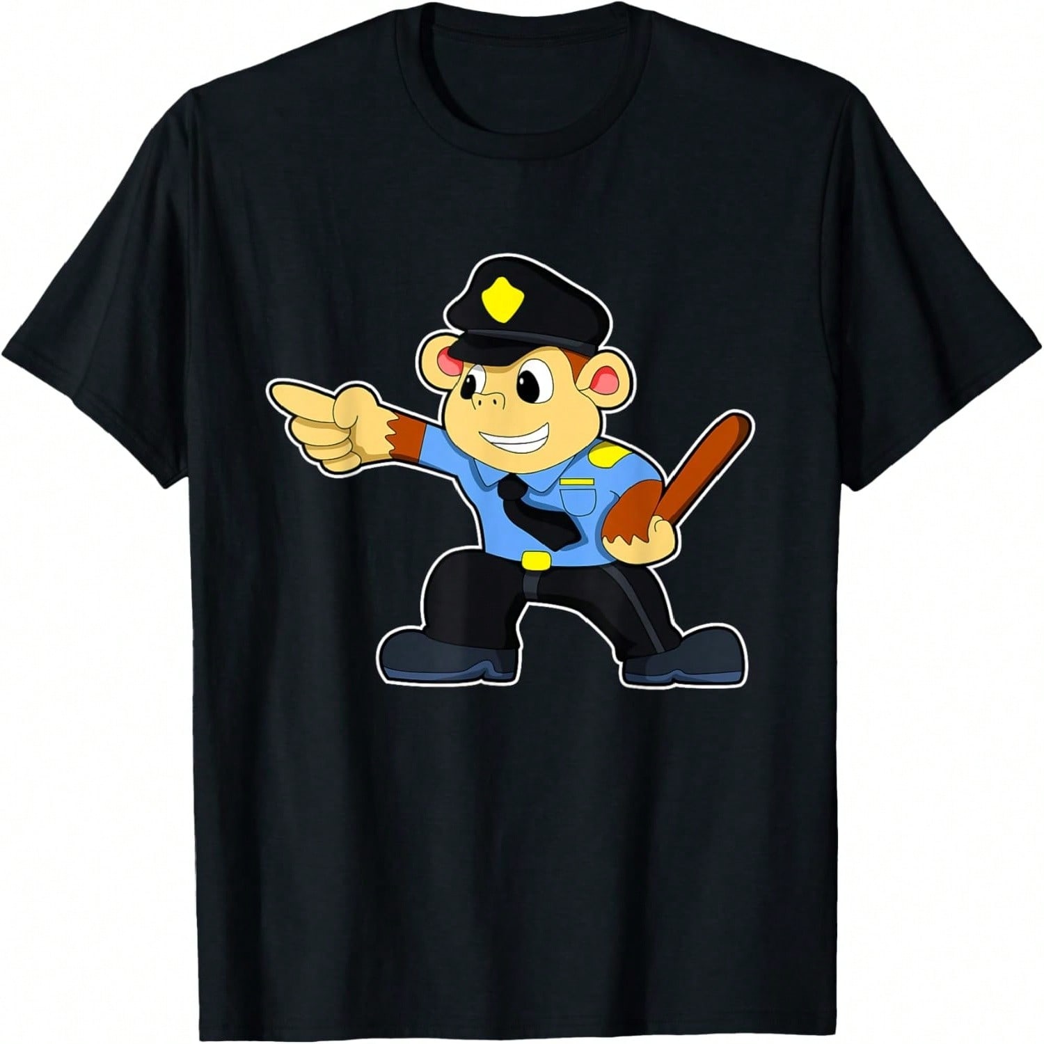 Monkey Cop Police T-Shirt S